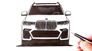 How to draw a BMW X7 car