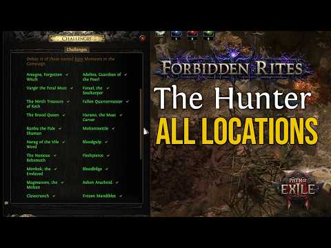 ALL Locations for 0.5.5 Challenge The Hunter | Forbidden Rites