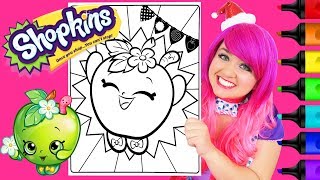 Coloring Shopkins Apple Blossom Coloring Page Prismacolor Colored Paint Markers | KiMMi THE CLOWN