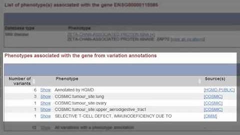 Demo 1: Sequence variation for a gene