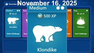 Microsoft Solitaire Collection - Klondike Medium / Mittel - November 16, 2025 - Daily challenge screenshot 1