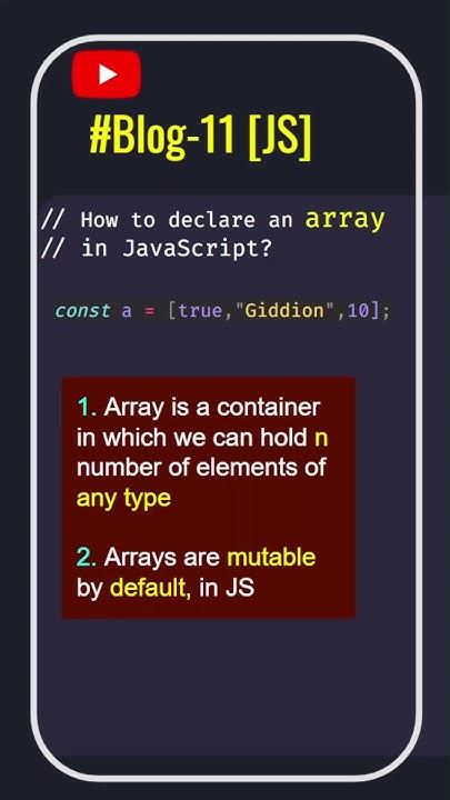 [Blog:11-JS] How to declare and initialize an array in javascript ? # ...