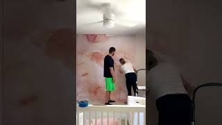 TRANSFORMATION: Husband & Wife Team Up To Create Baby Girl's Dream Nursery With Removable Wall Decor TRANSFORMATION: Husband & Wife Team Up To Create Baby Girl's Dream Nursery With Removable Wall Decor