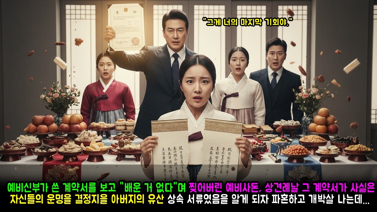 예비신부가 쓴 계약서를 보고 