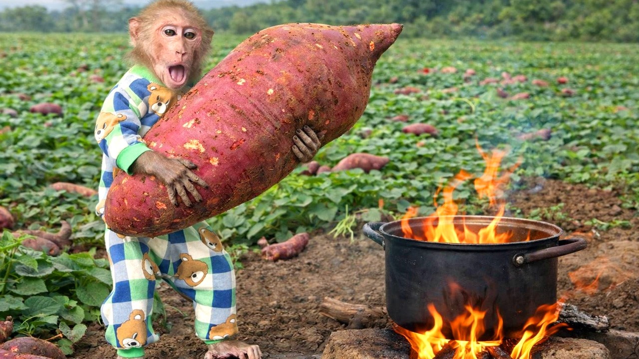 👵🍳 So Sweet! Bibi Wakes Up Early to Cook Breakfast for Grandma 🐵✨