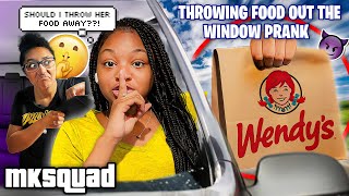 THROWING FOOD OUT THE WINDOW PRANK🤣