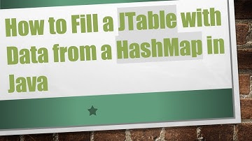 How to Fill a JTable with Data from a HashMap in Java