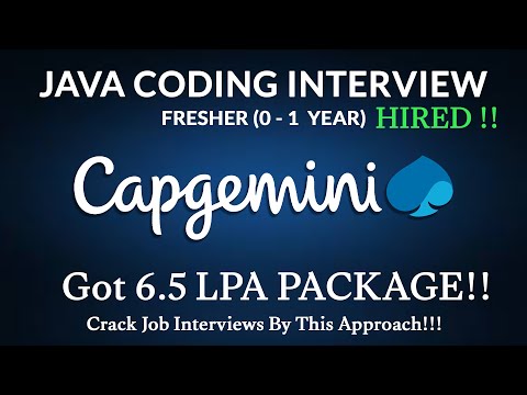 Capgemini Java Coding Interview | 0 - 1 Years Experience | Coding Interview