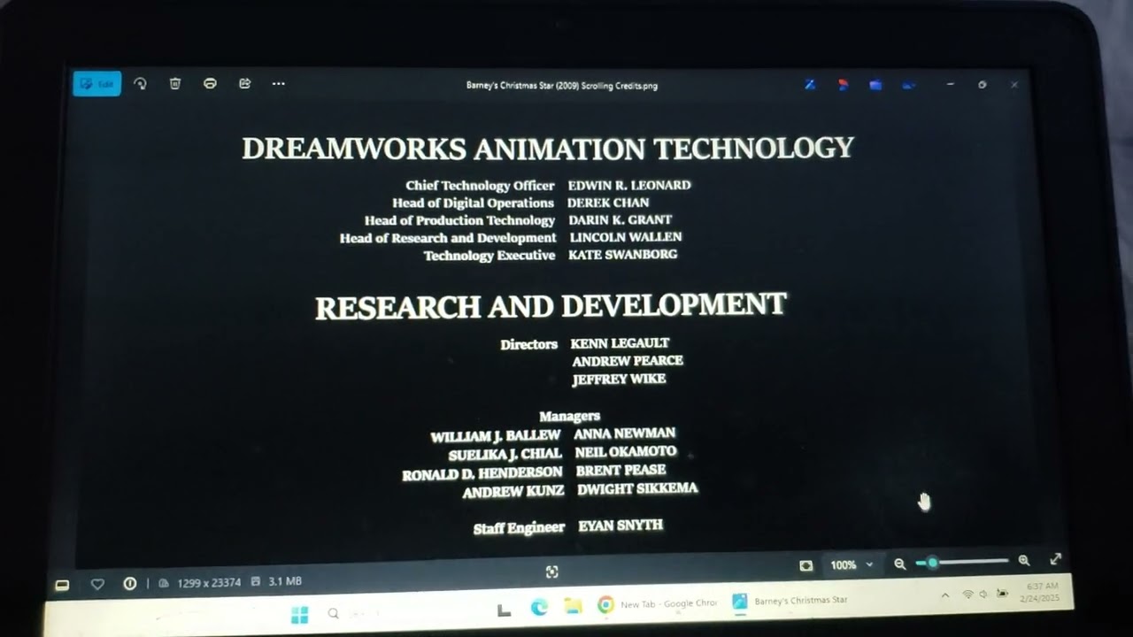 DreamWorks Barney's Christmas Star (2009) Credits