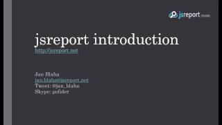 jsreport introduction Content