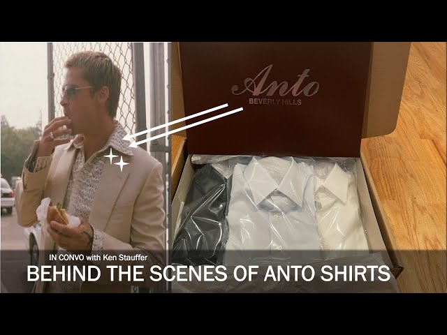 anto dress shirts Light Blue Herringbone Dress Shirt Anto Beverly Hills