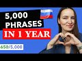 LEARN 5,000 RUSSIAN PHRASES IN 1 YEAR  |  650 /5000