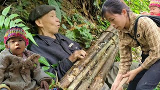 Full video  gardening, helping the old man, mother and son going to the market to sell goods