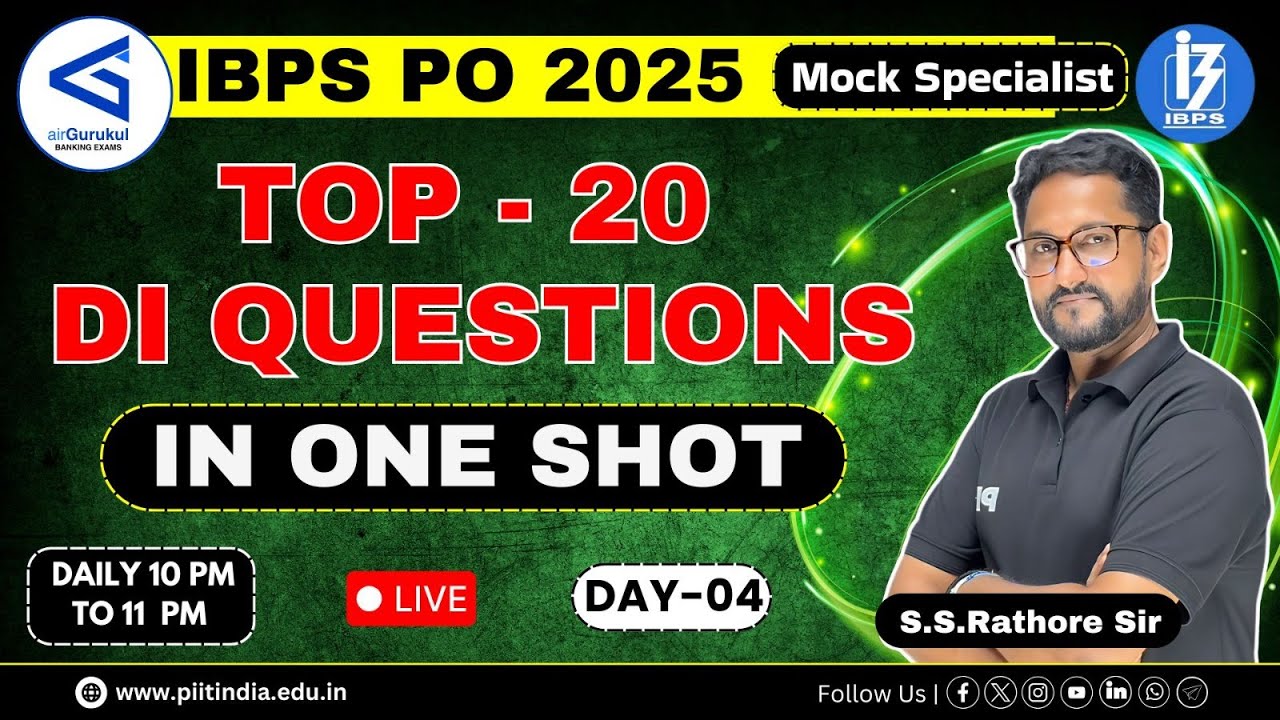 Ss Rathore IBPS PO Special 2025 |By SS RATHORE SIR #MAHAMOCK#mocktests # ...