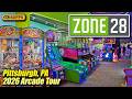 Zone 28 (Pittsburgh PA), January 2026 arcade tour, new 4K full walkthrough