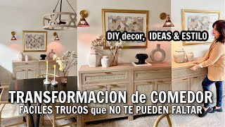 IDEAS para DECORACION ELEGANTE EN EL COMEDOR | CONVIERTE TU COMEDOR en un ESPACIO MEJOR  y DE LUJO