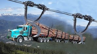 Amazing Dangerous Logging Wood Truck Operator Skill | Heavy Equipment Operations Oversize Machines.