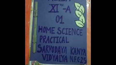 Home Science Project File || Home Science || Class 11th Home Science Project File ||