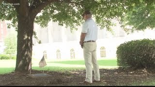 Friend keeps memory of fallen Macon soldier who died on 9/11 alive with flags, markers