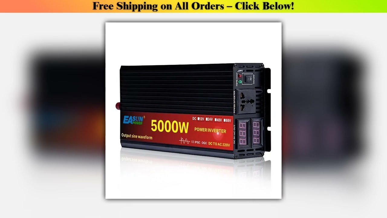 Car Inverter 3000W 4000W 5000W Power DC 12V 24V to AC 220V Pure Sine Wave Converter Auto Inversor
