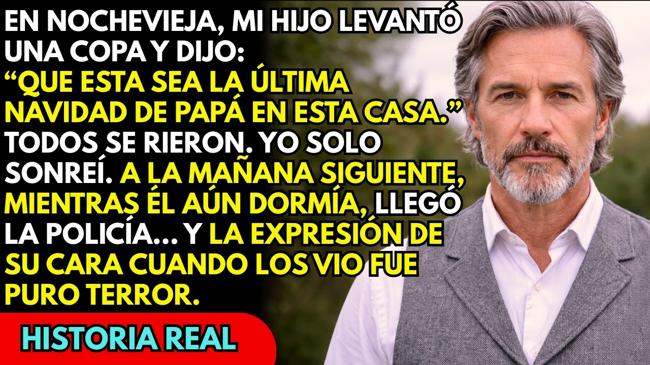 En la cena de Nochevieja, mi hijo levantó su copa y dijo: "Espero que este sea el último Año Nuevo de papá en esta casa". Todos rieron, pero yo capté la amenaza oculta. Llevaba meses notando cosas...