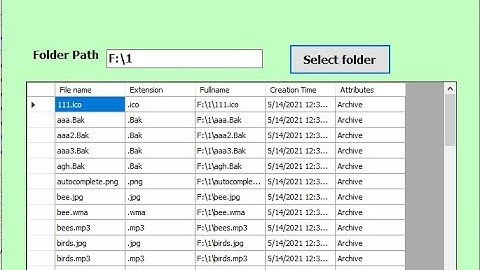 Programming in Visual Basic.NET: Display files from selected folder into datagridview in VB. NET