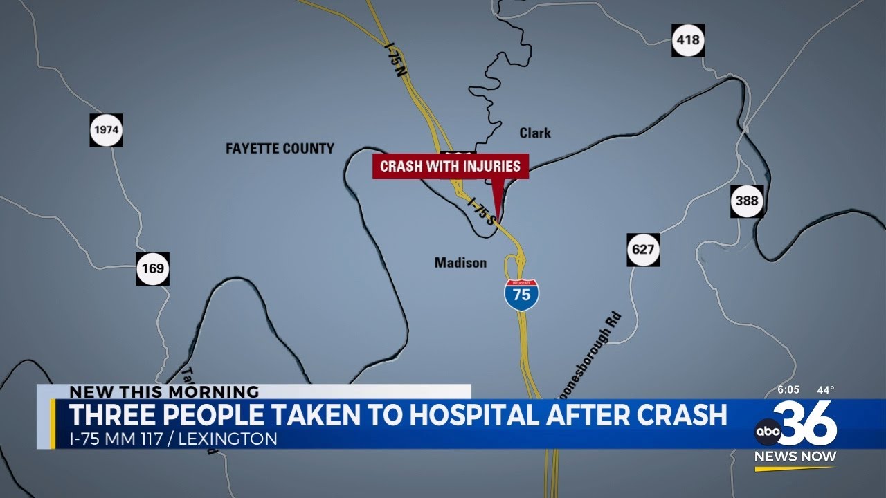 Three people taken to hospital after crash - YouTube
