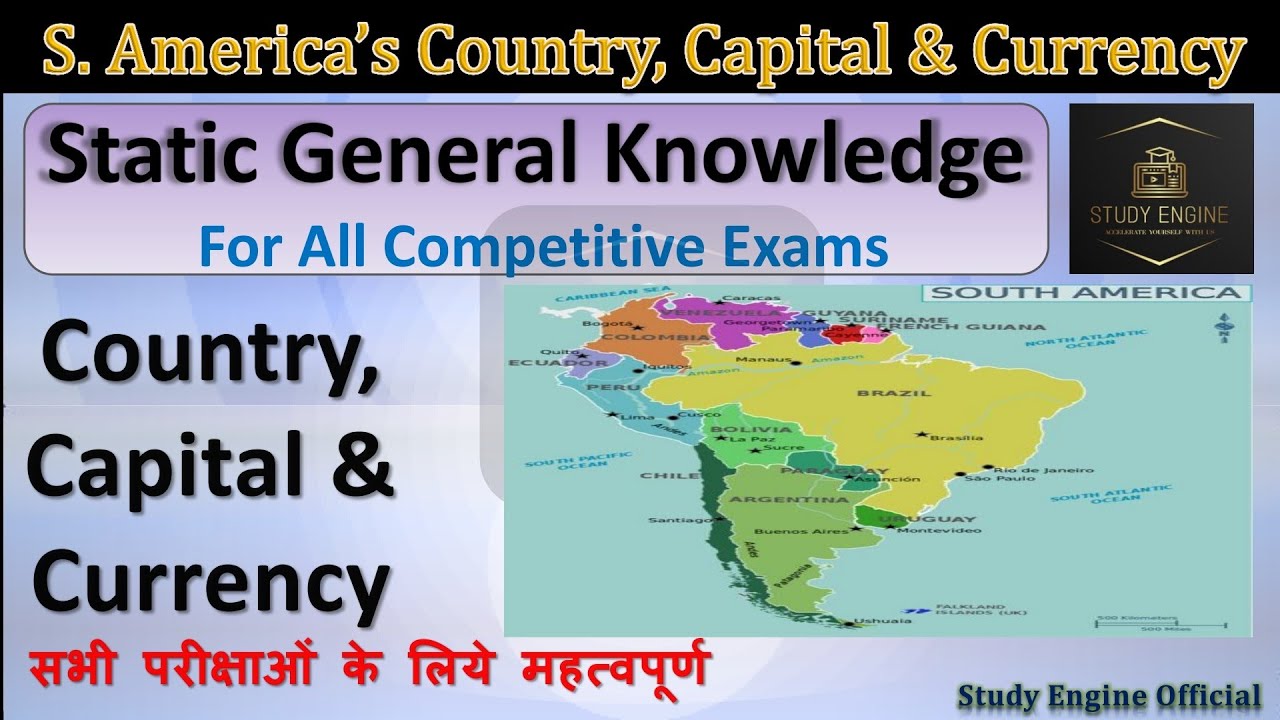 South American Countries, Capital & Currency with Tricks | Static GK: Capital Currencies World