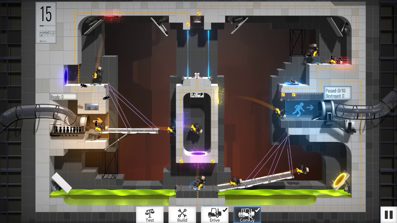 Bridge Constructor Portal Portal Proficiency DLC level 15 low budget ...