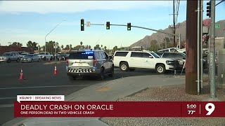 One dead after two-vehicle collision on Oracle Road