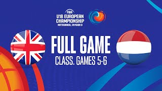 Great Britain v Netherlands | Full Basketball Game | FIBA U18 European Championship 2023