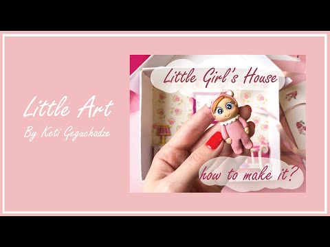 Cute  Little House With Polymer Clay Applications / პატარა სახლი პოლიმერული თიხის აპლიკაციებით