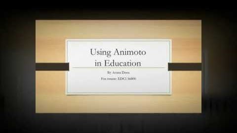 Web 2.0 Tool - Animoto in Education