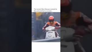 The moment Marc Marquez crashed his bike and switched to a scooter