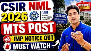 🔥 MTS Notice Out - CSIR NML MTS Post 2026 | CSIR NML MTS  Notice OUT 2026 screenshot 2