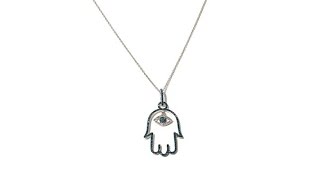 Rarities 0.51ct Colored White Diamond Hamsa Pendant