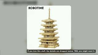 Robotime Rolife 275pcs DIY 3D Five-storied Pagoda Wooden Puzzle Game Assembly Constructor Toy Gift f screenshot 1