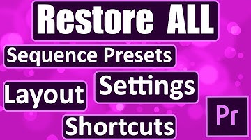 How To Restore Premiere Pro Settings