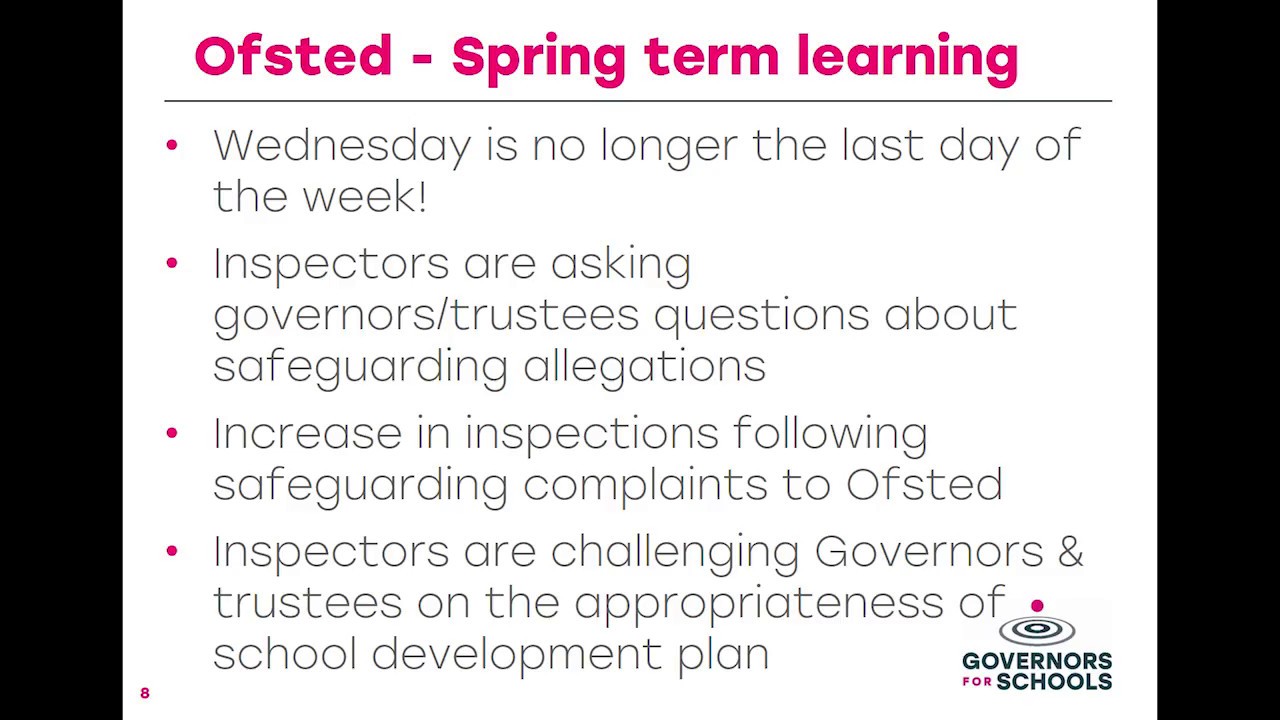 Ofsted - changes in practice 2018