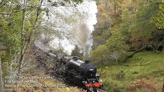 The Jacobite tackles the 1 in 48 climb & curves at Beasdale Bank | Steam Locomotive 45407: 22/10/22