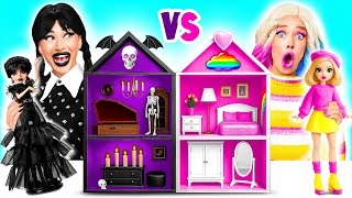 We're Building an Amazing Dollhouse Wednesday vs Enid Challenge | Funny Situations TeenTeam