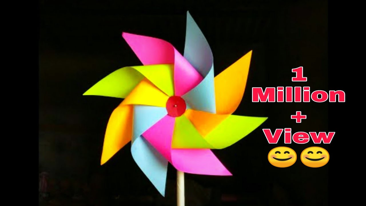How To Make Paper Windmill Diy Youtube Windmill Diy Paper Windmill Paper Crafts Diy Kids
