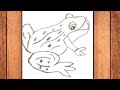 How to draw frog/mendhak Ka Chitra Aasan tarike Se Kaise banaen/mendhak Ka Chitra Kaise banta hai