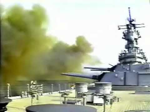 USS Wisconsin Final 16" Turret Firing