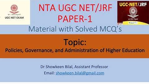 Policies, Governance, and Administration of Higher Education #ugcnetexam #ugcnetpaper1