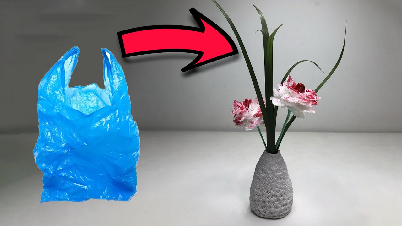 DIY Flowers With Plastic Bag LowCost ,🎨Awesome White Cement Craft Ideas By Crafty Wings