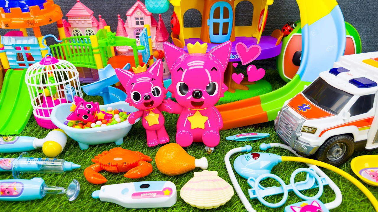 63 Minutes Satisfying Unboxing Pinkfong Family Doctor Ambulance & Playground Bath Toy Story Review