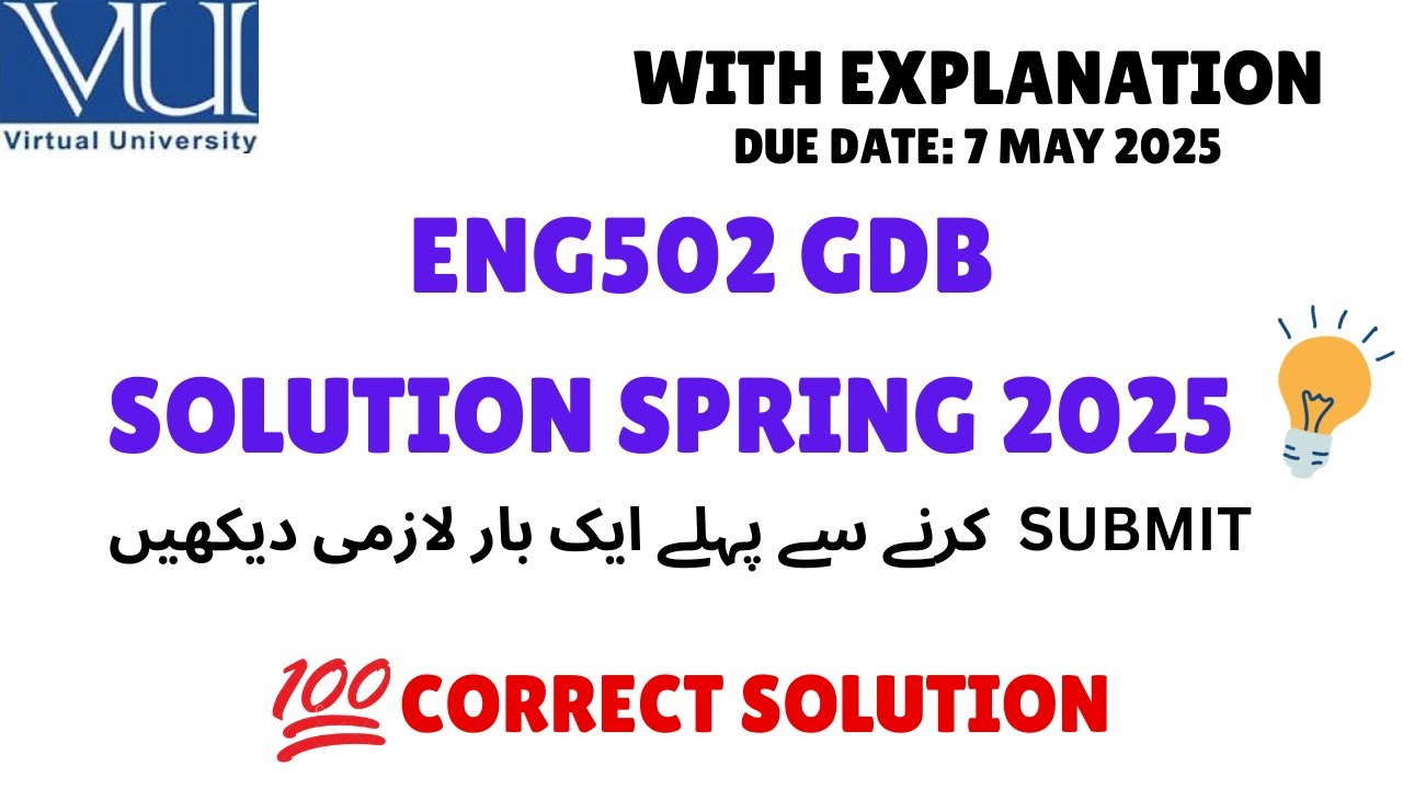 ENG502 GDB SOLUTION SPRING 2025 | 