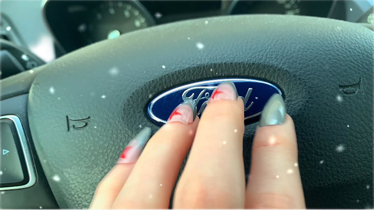 CAR ASMR | tapping and scratching in the car + rain sounds