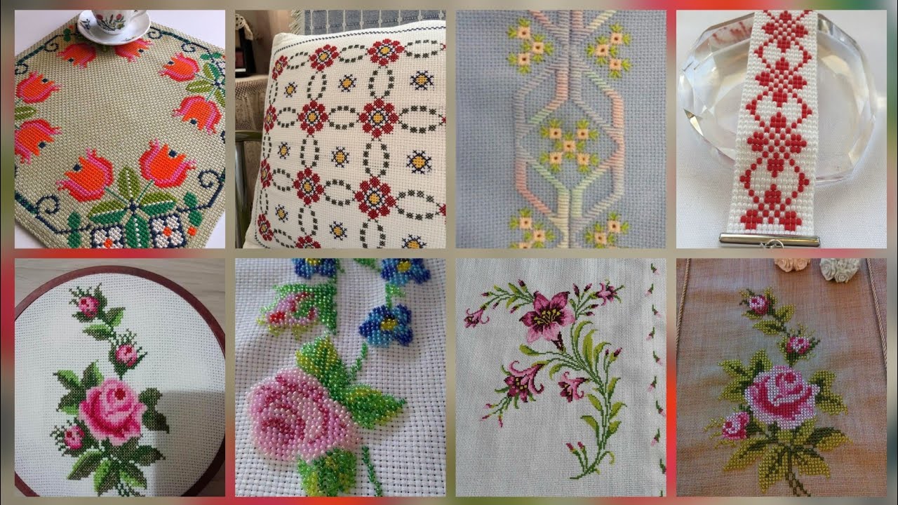 Более 100 потрясающих и элегантных схем для вышивки крестом с цветочными мотивами || Идеи для все...